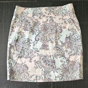 Talbots Paisley Print Pencil Skirt Size 4